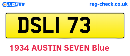 DSL173 are the vehicle registration plates.