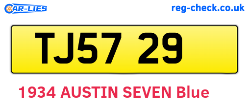 TJ5729 are the vehicle registration plates.