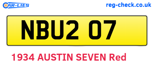 NBU207 are the vehicle registration plates.