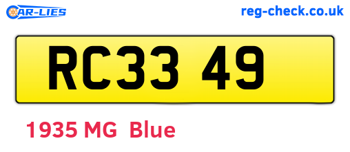 RC3349 are the vehicle registration plates.