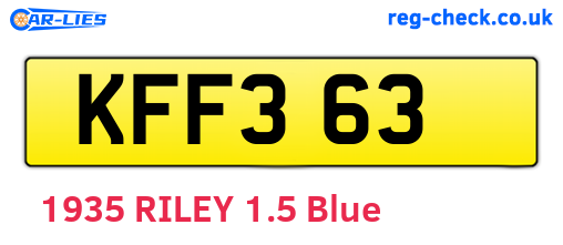 KFF363 are the vehicle registration plates.