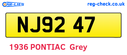 NJ9247 are the vehicle registration plates.