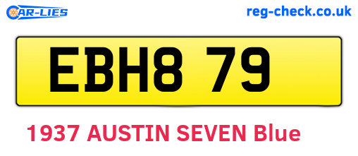 EBH879 are the vehicle registration plates.