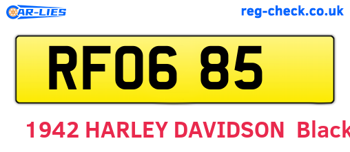 RFO685 are the vehicle registration plates.