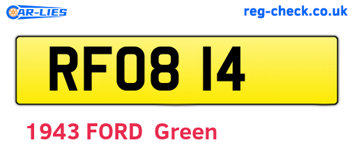 RFO814 are the vehicle registration plates.