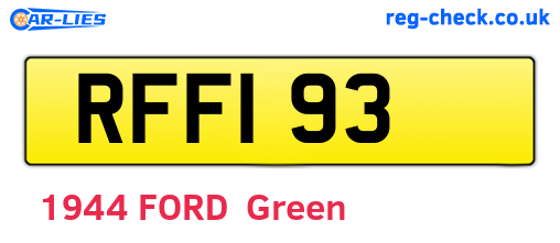 RFF193 are the vehicle registration plates.