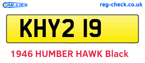 KHY219 are the vehicle registration plates.