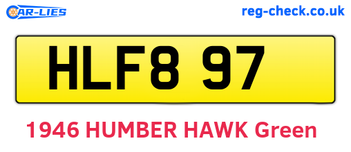 HLF897 are the vehicle registration plates.
