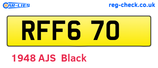 RFF670 are the vehicle registration plates.