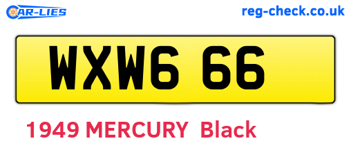 WXW666 are the vehicle registration plates.