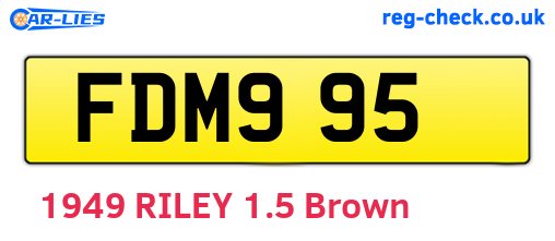 FDM995 are the vehicle registration plates.
