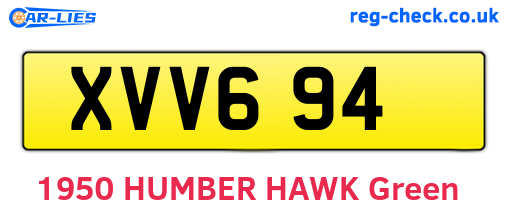 XVV694 are the vehicle registration plates.
