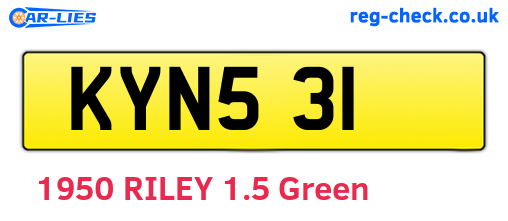 KYN531 are the vehicle registration plates.