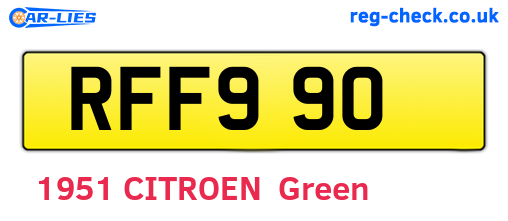 RFF990 are the vehicle registration plates.