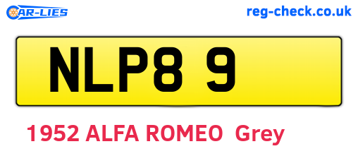 NLP89 are the vehicle registration plates.