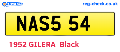 NAS554 are the vehicle registration plates.