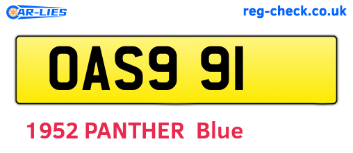 OAS991 are the vehicle registration plates.