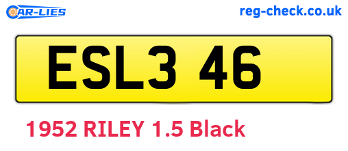 ESL346 are the vehicle registration plates.