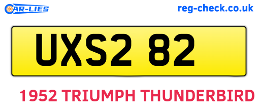 UXS282 are the vehicle registration plates.