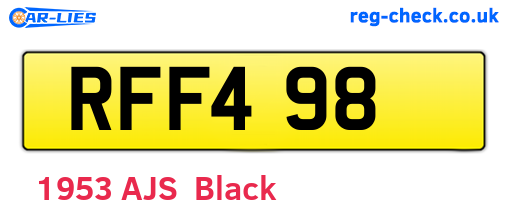 RFF498 are the vehicle registration plates.