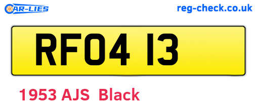 RFO413 are the vehicle registration plates.