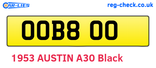 OOB800 are the vehicle registration plates.