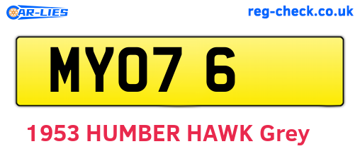 MYO76 are the vehicle registration plates.
