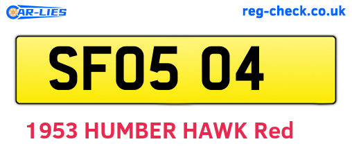 SFO504 are the vehicle registration plates.