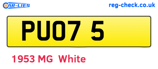 PUO75 are the vehicle registration plates.
