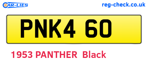 PNK460 are the vehicle registration plates.