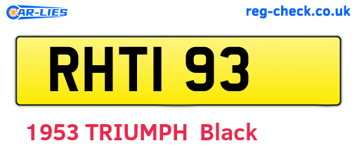RHT193 are the vehicle registration plates.