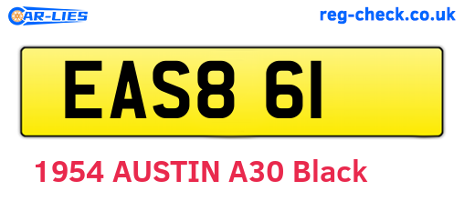 EAS861 are the vehicle registration plates.