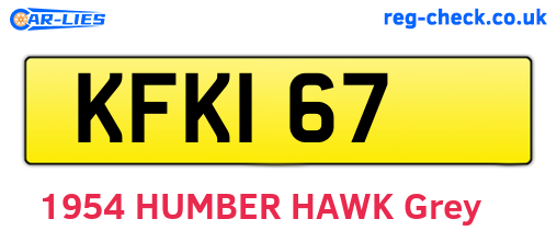 KFK167 are the vehicle registration plates.
