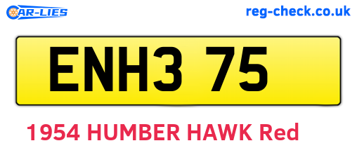 ENH375 are the vehicle registration plates.