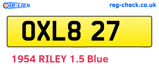 OXL827 are the vehicle registration plates.