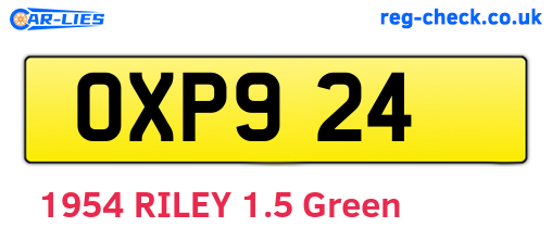 OXP924 are the vehicle registration plates.