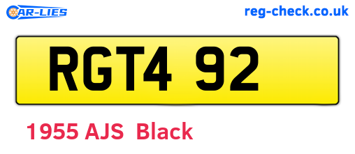 RGT492 are the vehicle registration plates.