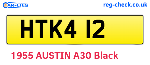 HTK412 are the vehicle registration plates.