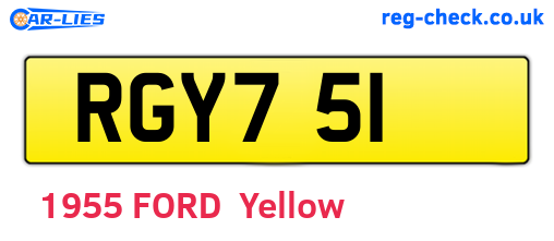 RGY751 are the vehicle registration plates.