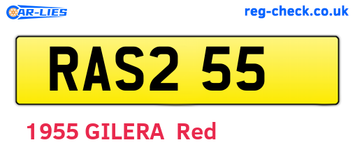 RAS255 are the vehicle registration plates.