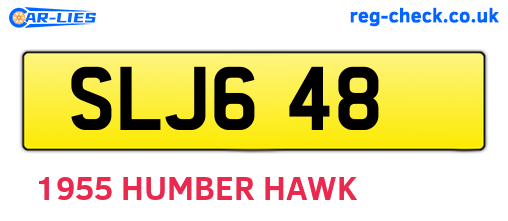 SLJ648 are the vehicle registration plates.