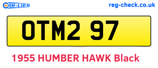 OTM297 are the vehicle registration plates.