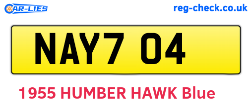 NAY704 are the vehicle registration plates.
