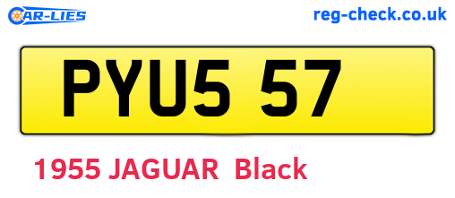 PYU557 are the vehicle registration plates.