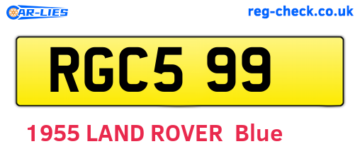 RGC599 are the vehicle registration plates.
