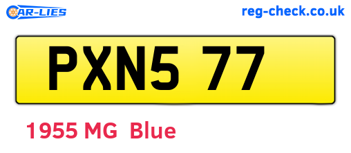PXN577 are the vehicle registration plates.