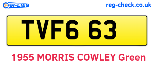 TVF663 are the vehicle registration plates.