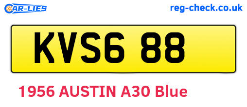 KVS688 are the vehicle registration plates.