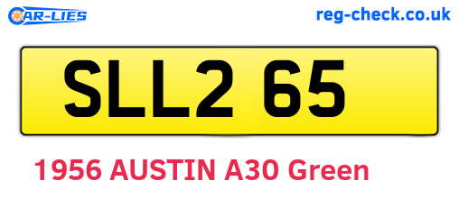 SLL265 are the vehicle registration plates.
