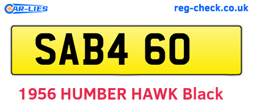 SAB460 are the vehicle registration plates.